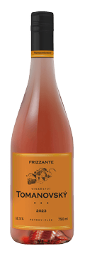 Láhev růžového vína FRIZZANTE ROSÉ FRANKOVKA 2023 Vinařství Tomanovský